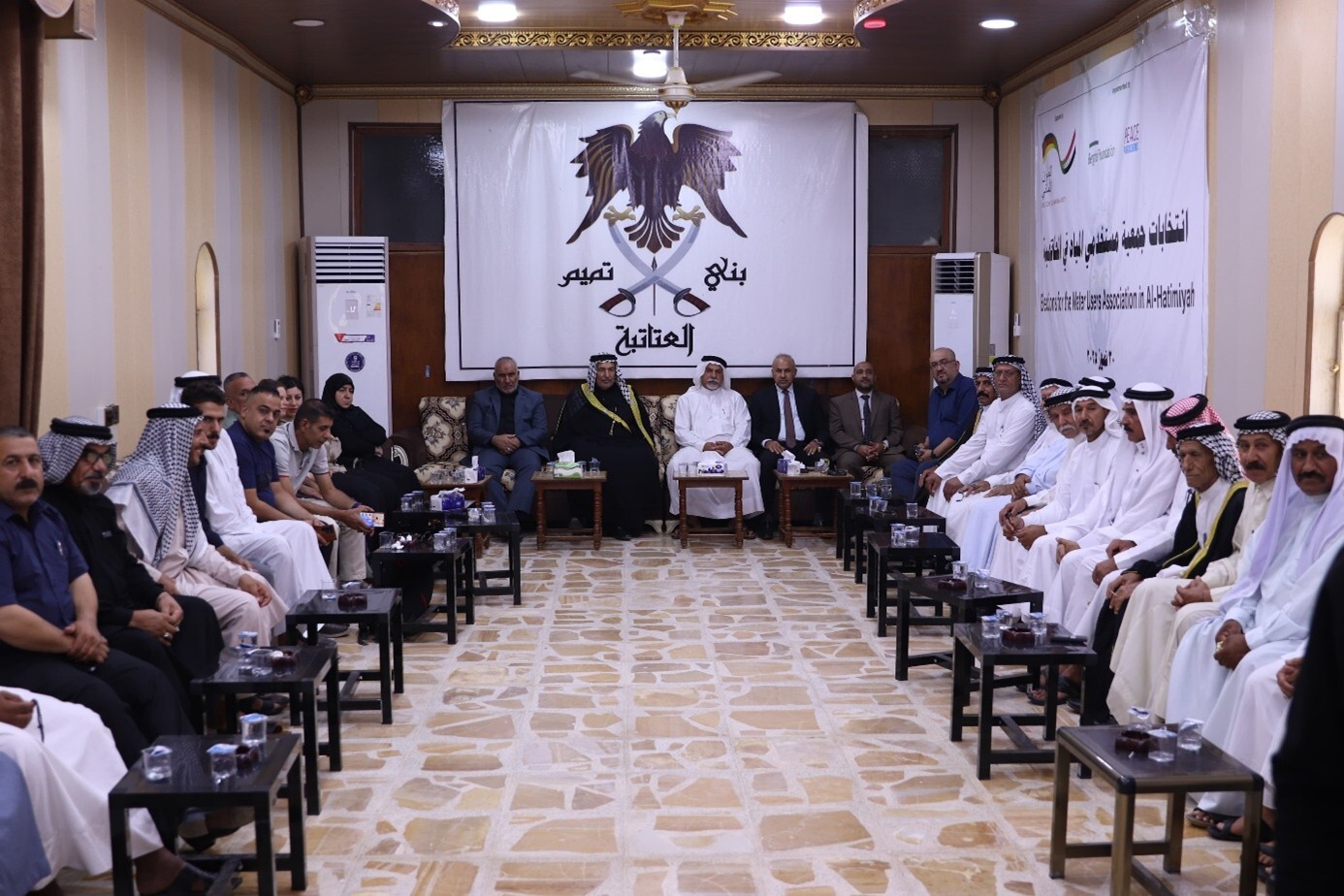 Participants convening at the tribal leaders’ venue in Al Hatamiyah, Balad, Iraq, on election day.