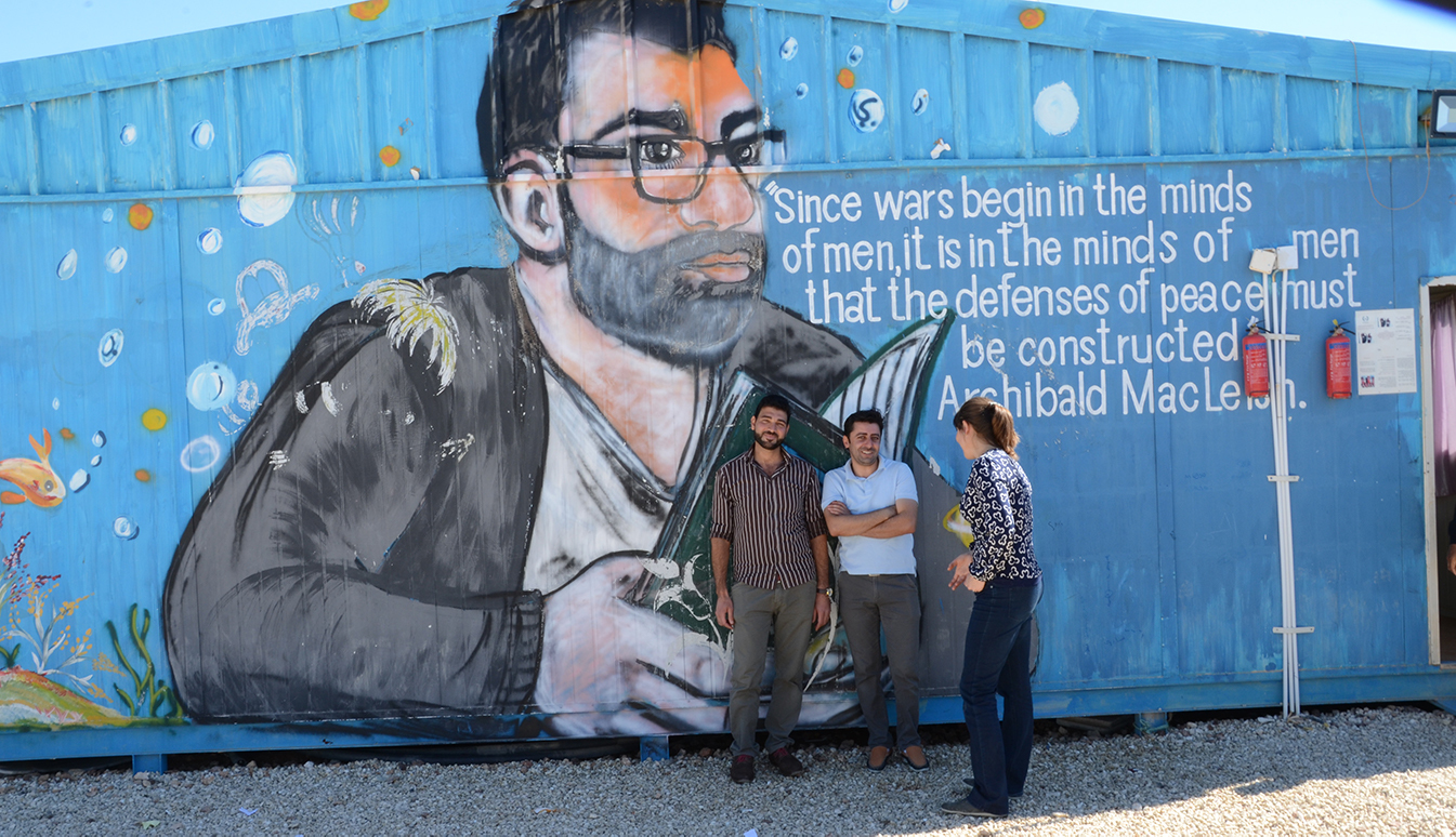 Workshop participants at Azraq refugee camp, Jordan.