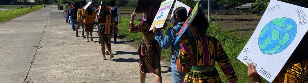 Non-moro indigenous youth march for climate justice and indigenous rights. Bangsamoro Autonomous Region, Mindanao, the Philippines.