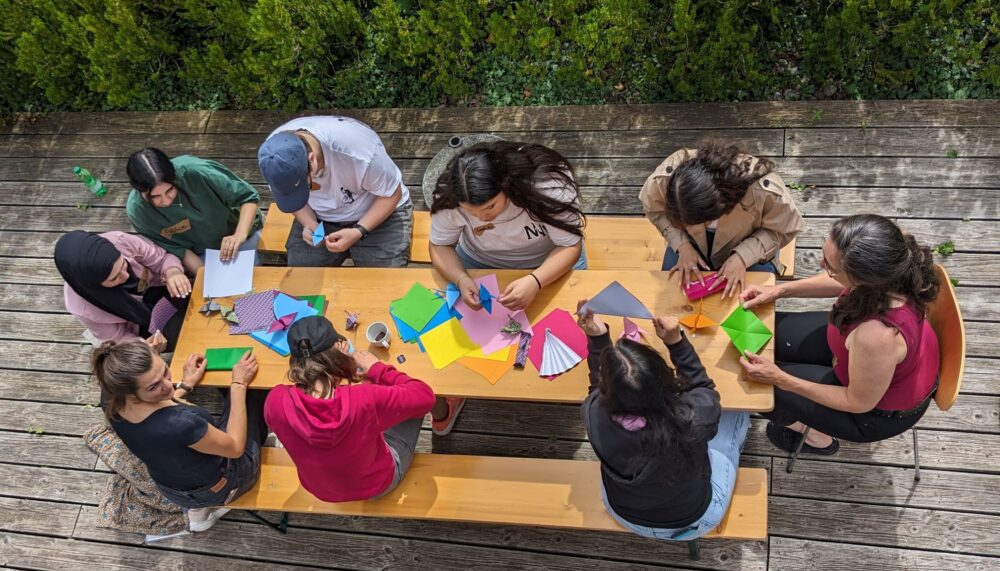 Students in Germany using physical learning approaches to better understand global conflicts.