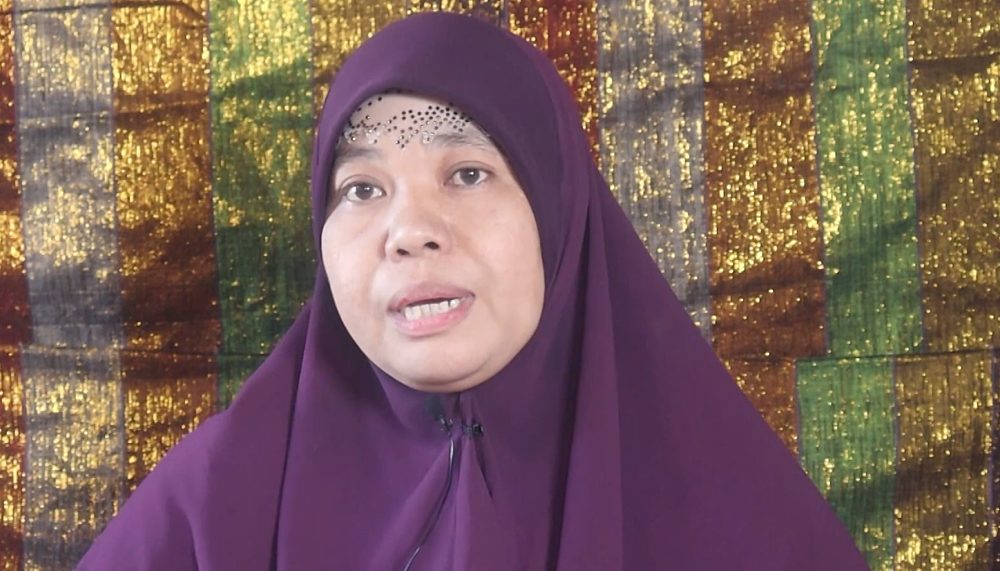 Ms Alyah E Salik giving an interview in Mindanao, Philippines.