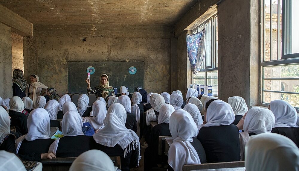 Afghan girls at school in Herat.