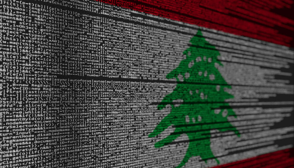 Digitised version of the Lebanese flag.