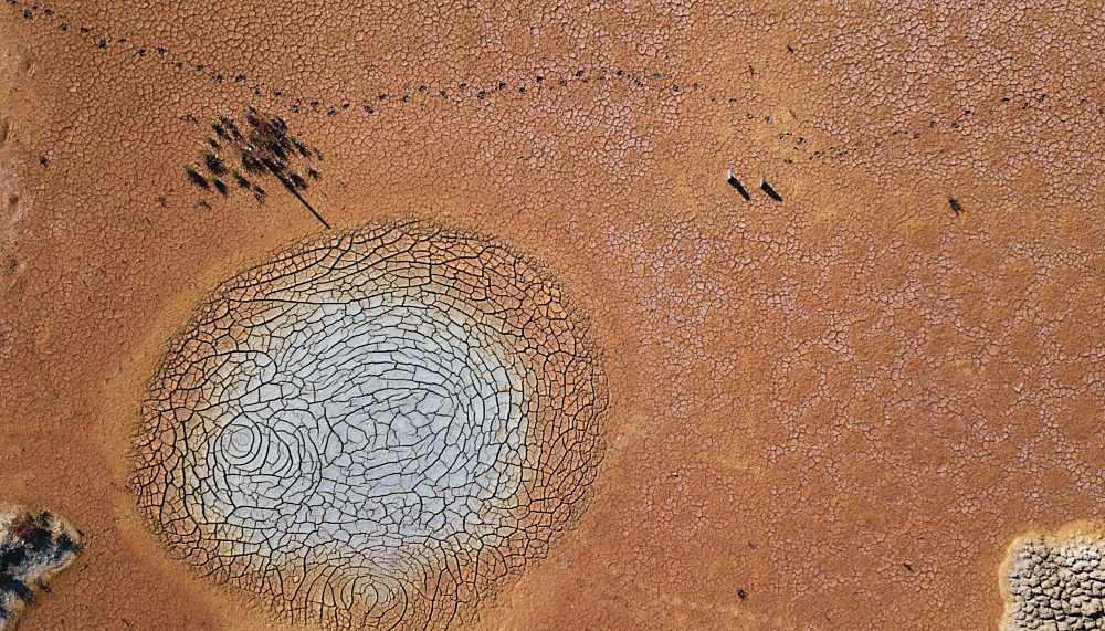 Aerial view of dry lands