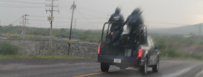 Michoacán State Police patrol in the hotly contested Tierra Caliente