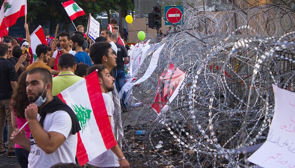 Protests against the trash crisis during the Arab uprising in Beirut, Lebanon in August 2015.