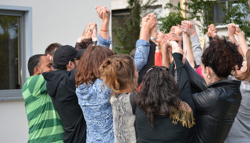 Workshop participants engaging in group activity.