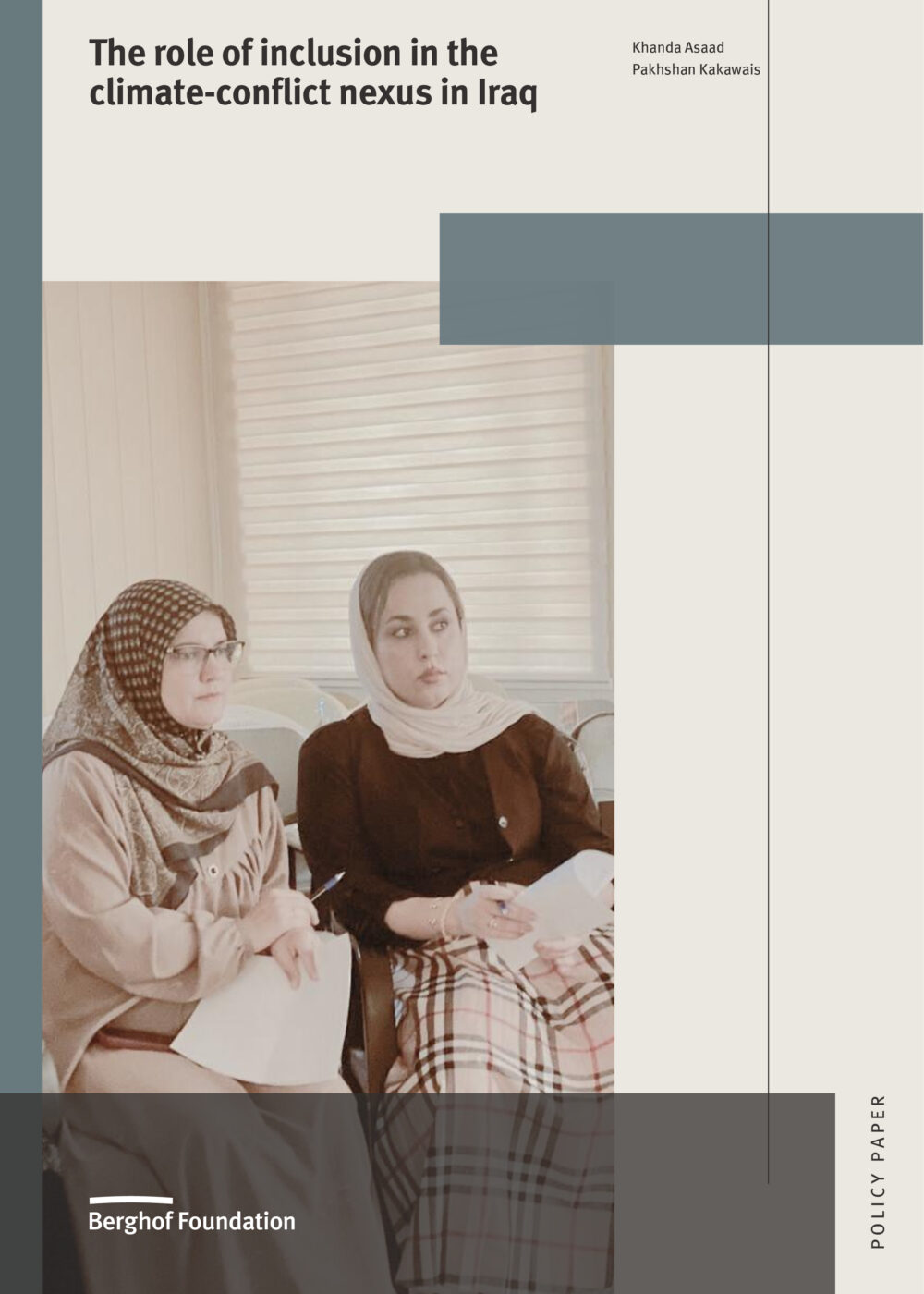 Cover Photo of Publication: The role of inclusion in the climate-conflict nexus in Iraq