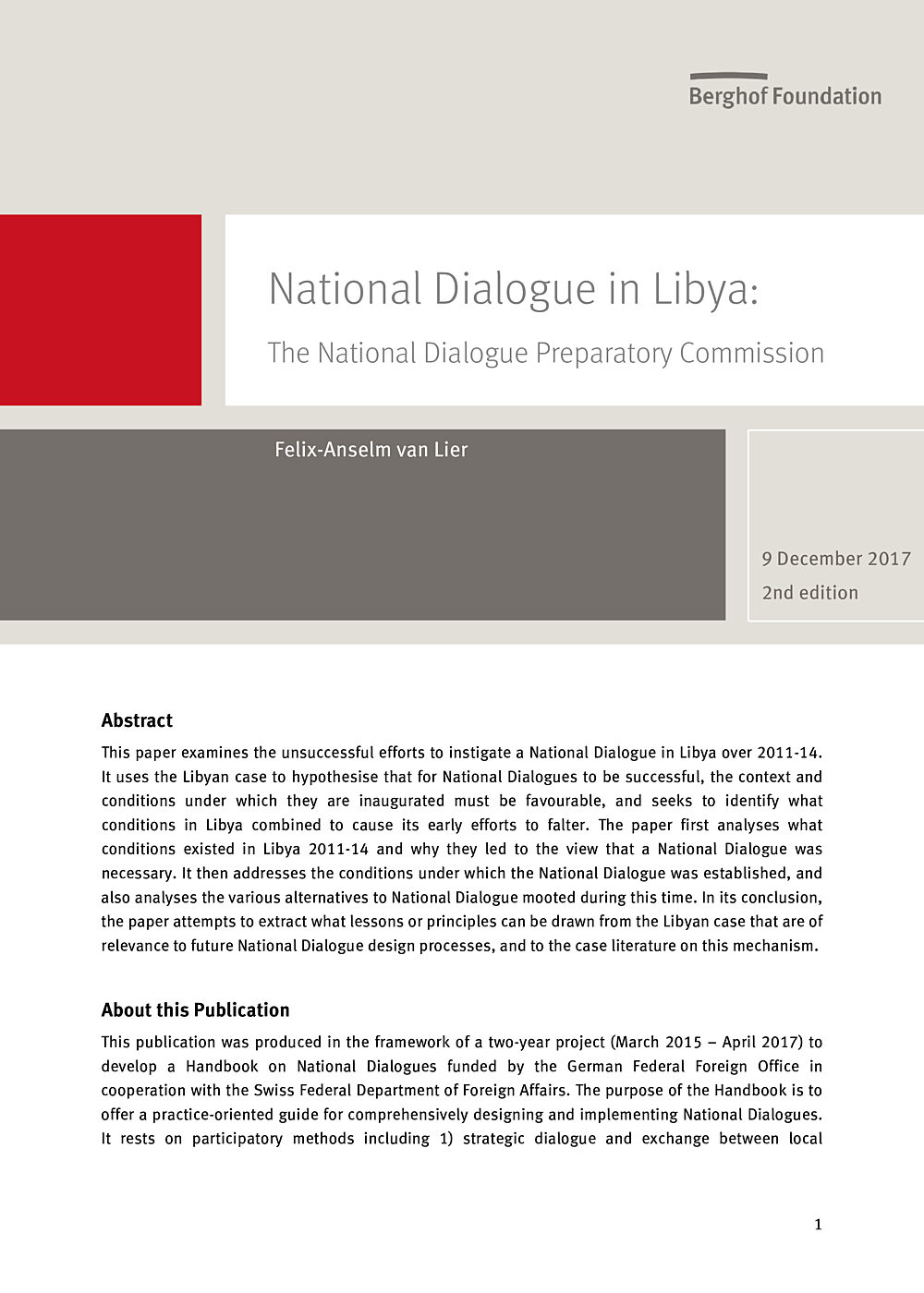 National Dialogue In Libya: The National Dialogue Preparatory ...