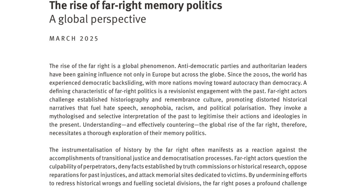 The rise of far-right memory politics - Berghof Foundation