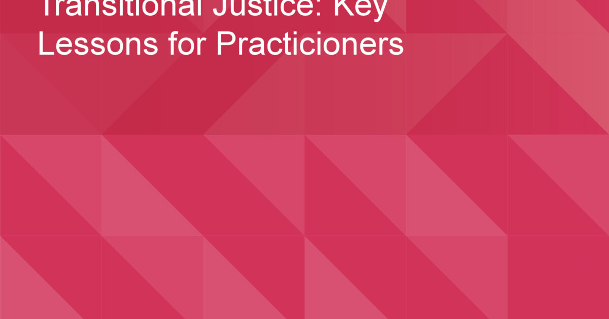 Peace Mediation and Transitional Justice - Berghof Foundation