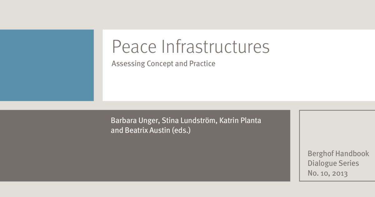 Peace Infrastructures: Assessing Concept and Practice - Berghof Foundation
