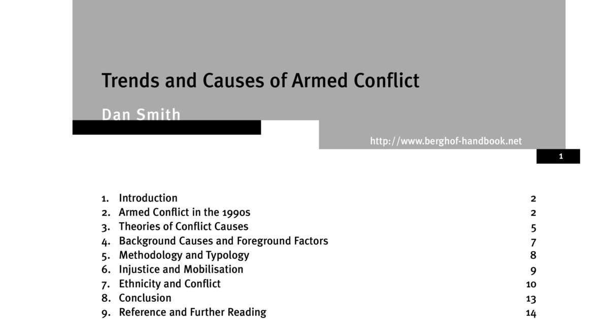 Trends and Causes of Armed Conflict - Berghof Foundation