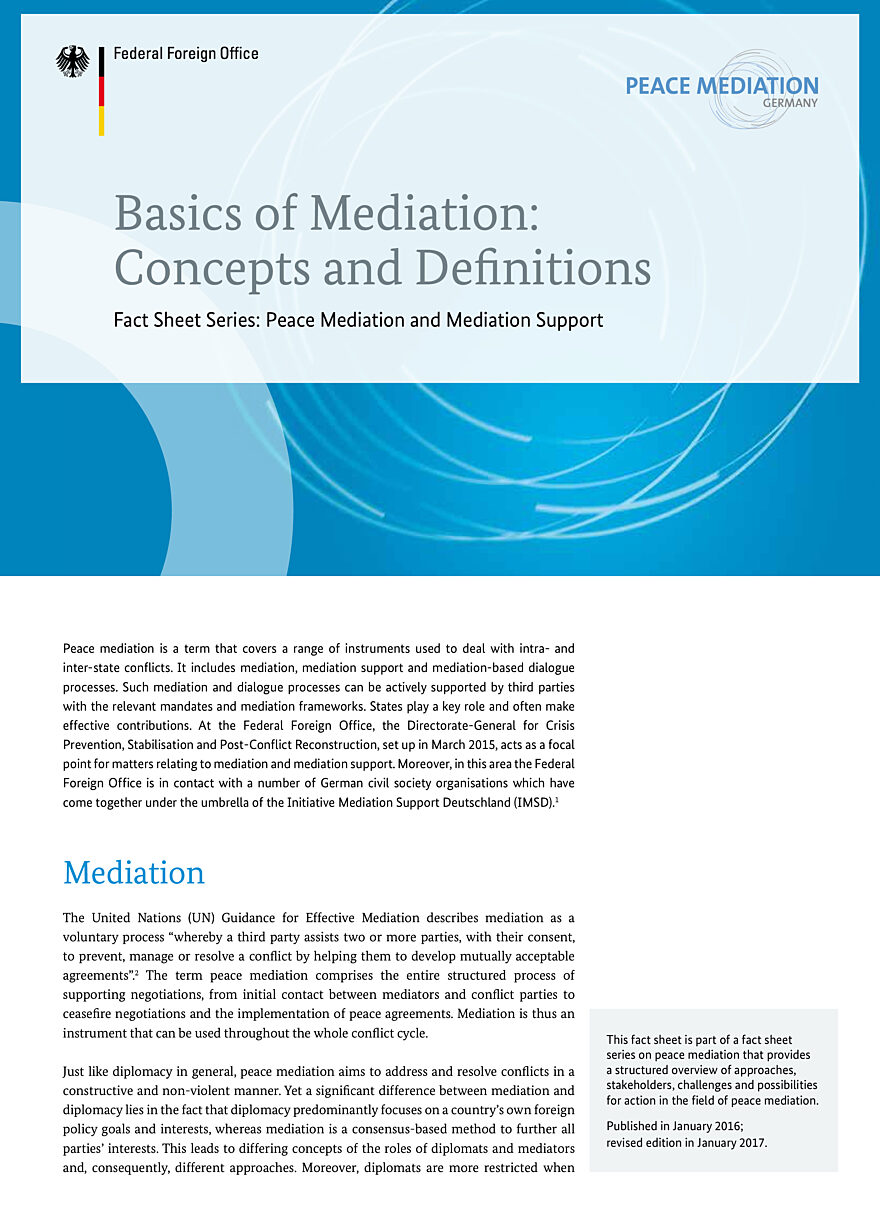 Basics Of Mediation: Concepts And Definitions - Berghof Foundation