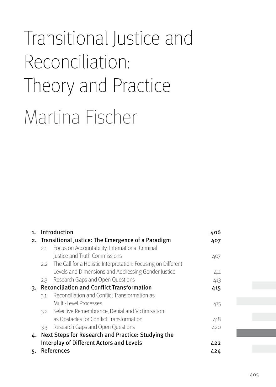 Transitional Justice and Reconciliation - Theory and Practice - Berghof ...