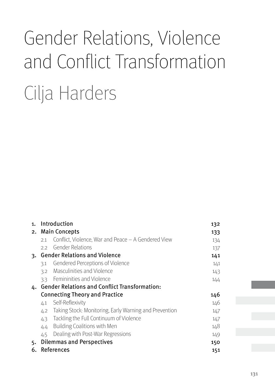 Gender Relations, Violence and Conflict Transformation - Berghof Foundation